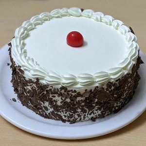 Classic White Forest Cake with Cherry Top