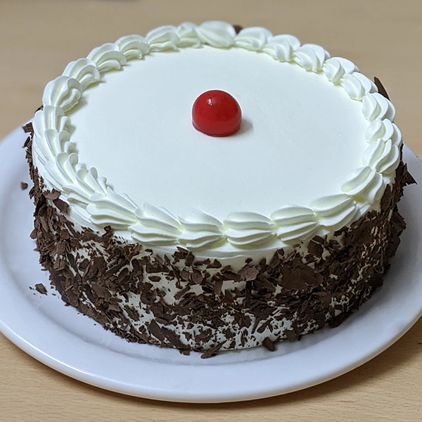 Classic White Forest Cake with Cherry Top