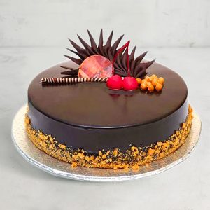 Premium Chocolate Glaze Cake with Cherries