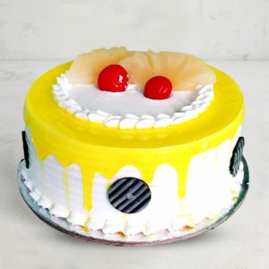 Yellow Pineapple Glaze Cake with Cherries