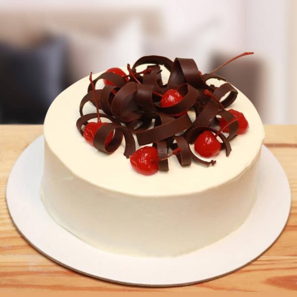 Black Forest Cake with Chocolate Curls & Cherries