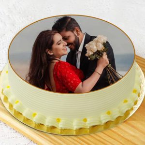 Romantic Custom Photo Cream Cake