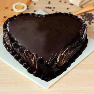 Heart Shaped Pure Dark Chocolate Cake