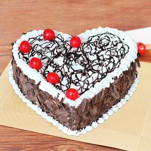 Heart-Shaped Black Forest Cake with Cherries