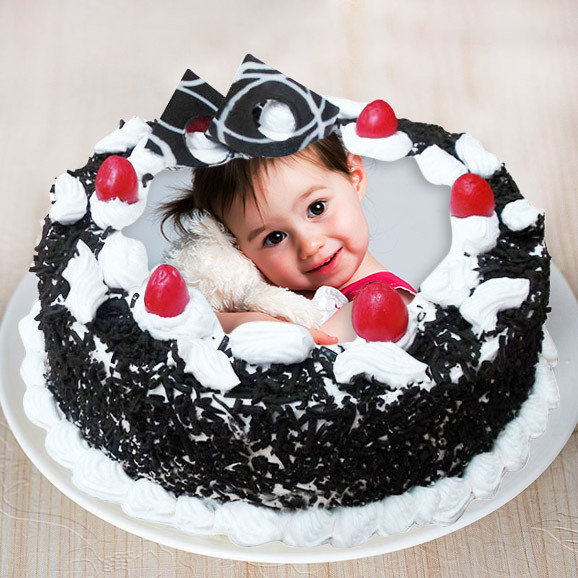 Black Forest Photo Cake with Cherries