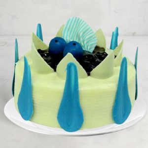 Elegant Blue & White Designer Cream Cake