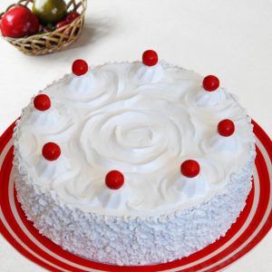 Classic White Forest Cake with Cherry Toppings