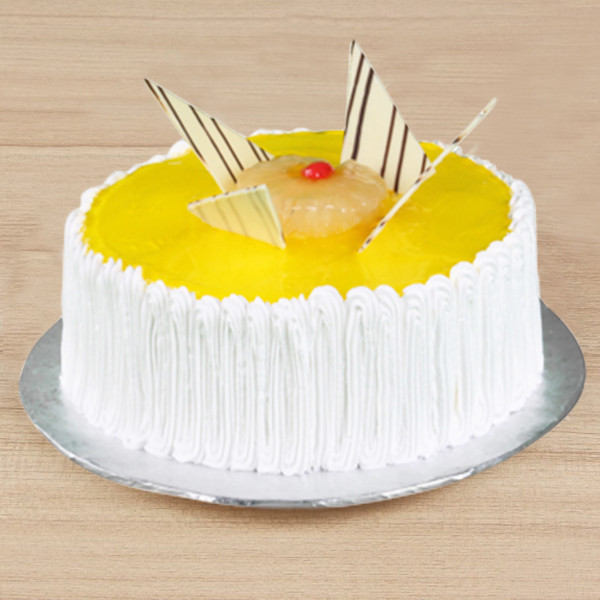 Premium Pineapple Cream Cake with Chocolate Shards