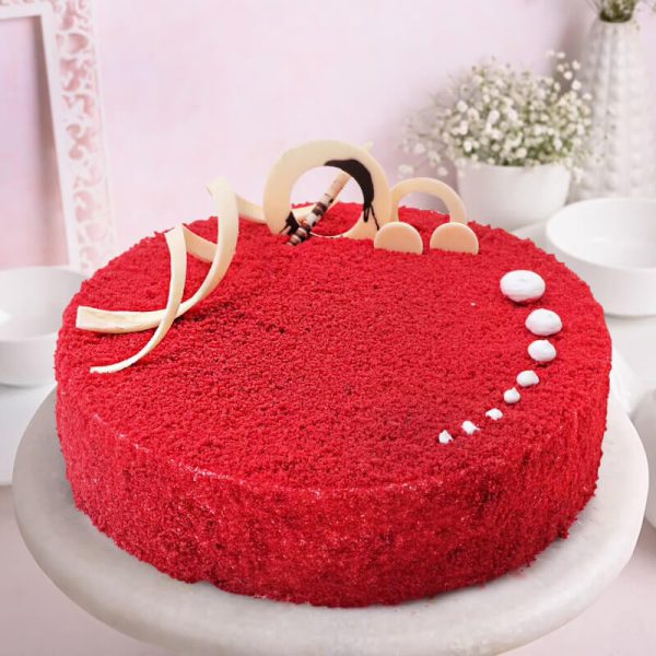 Premium Red Velvet Designer Cake with White Chocolate