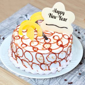 Mango Cream New Year Designer Celebration Cake