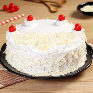 Classic White Forest Cake with Cherries