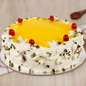 Delicious Mango Cream Cake with Cherries