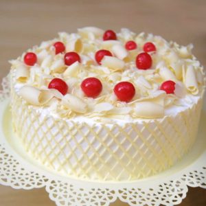 Classic White Forest Cake with Cherries