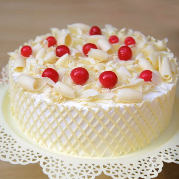 Classic White Forest Cake with Cherries