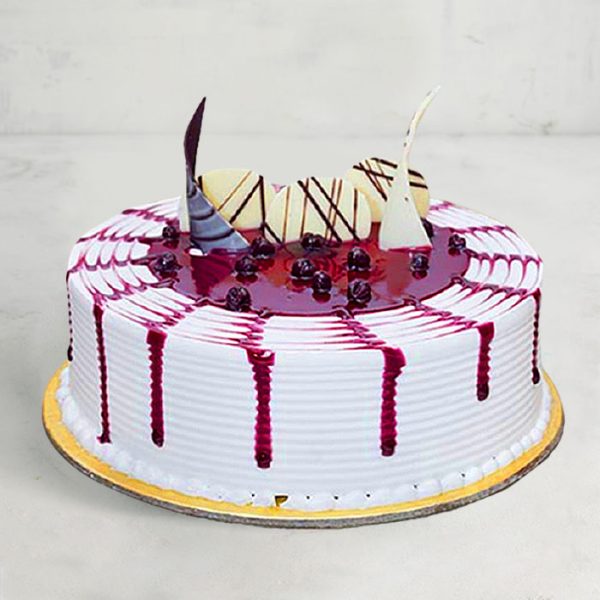 Elegant Blueberry Designer Cream Cake