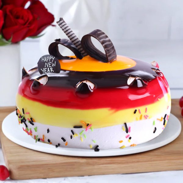 GWCK-1095 Vibrant Multicolor Glaze Cake with Choco Décor