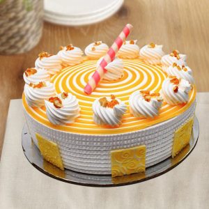 Butterscotch Swirl Delight Cake with Cream Toppings