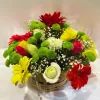 Mixed Gerbera Rose Basket Arrangement