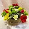 Mixed Gerbera Rose Basket Arrangement