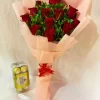 12 Red Roses Bouquet with Chocolates