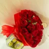 24 Red Roses Bouquet with Chocolates