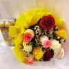 10 Mixed Roses Bouquet with Ferrero Rocher Chocolates