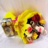 10 Mixed Roses Bouquet with Ferrero Rocher Chocolates