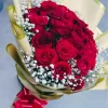 20 Red Roses Baby Breath Bouquet