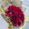 20 Red Roses Baby Breath Bouquet