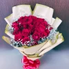 20 Red Roses Baby Breath Bouquet