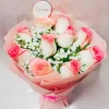 10 Pink Roses Hand Bouquet