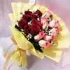 24 Mixed Roses Hand Tied Bouquet
