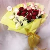 24 Mixed Roses Hand Tied Bouquet
