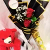 2 Red Roses Teddy Chocolate Combo