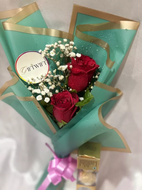 2 Red Roses Chocolate Gift Bouquet