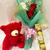 2 Red Roses Teddy Chocolate Combo