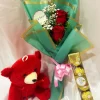 2 Red Roses Teddy Chocolate Combo