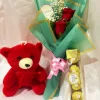 2 Red Roses Teddy Chocolate Combo