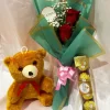 2 Red Roses Teddy Chocolate Bouquet