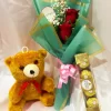 2 Red Roses Teddy Chocolate Bouquet