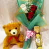 2 Red Roses Teddy Chocolate Bouquet