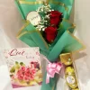 2 Red Roses Chocolate Card Bouquet