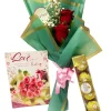 2 Red Roses Chocolate Card Bouquet