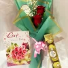 2 Red Roses Chocolate Card Bouquet