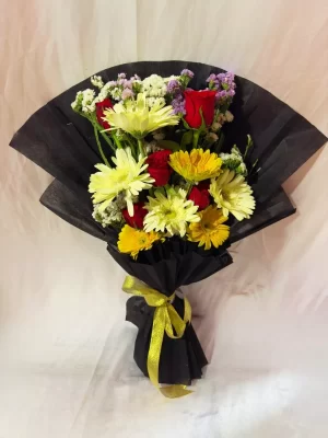 12 Mixed Gerbera Rose Bouquet