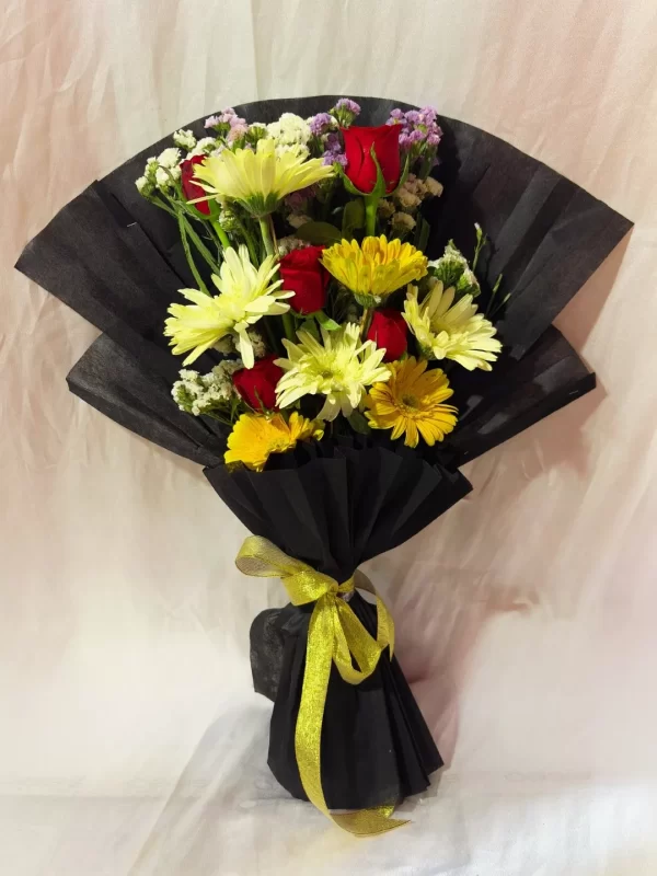 12 Mixed Gerbera Rose Bouquet