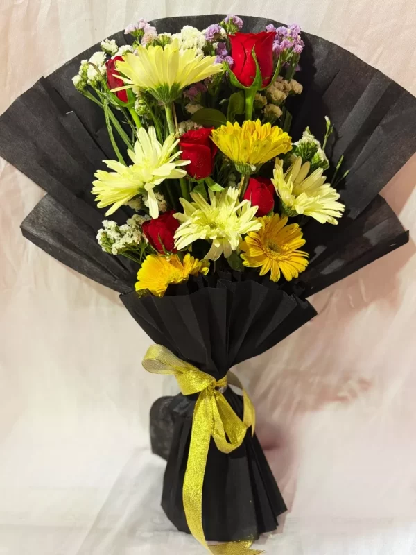 12 Mixed Gerbera Rose Bouquet