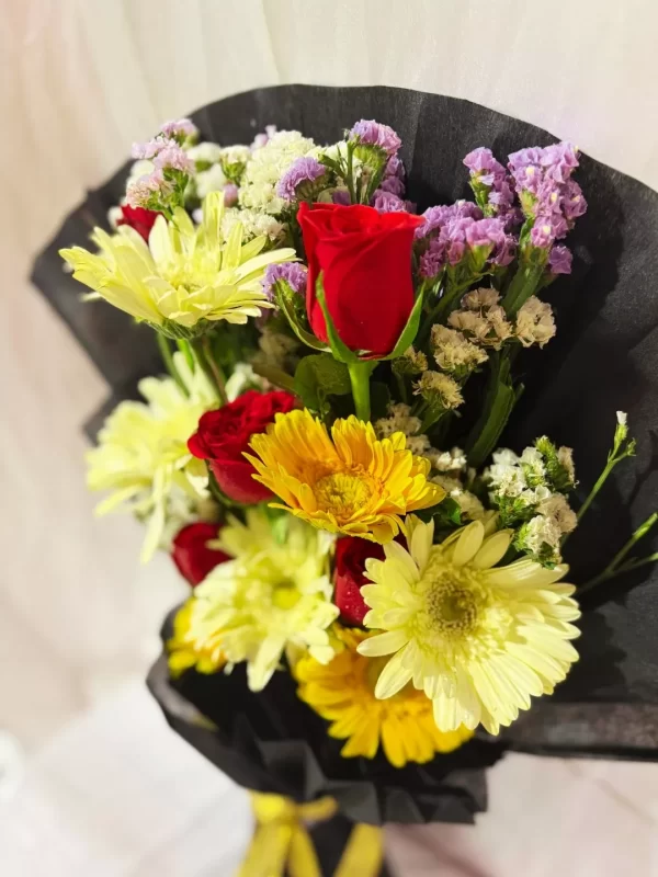 12 Mixed Gerbera Rose Bouquet