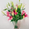 8 Pink Oriental Lily Bouquet