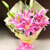 5 Pink Lily Hand Bouquet